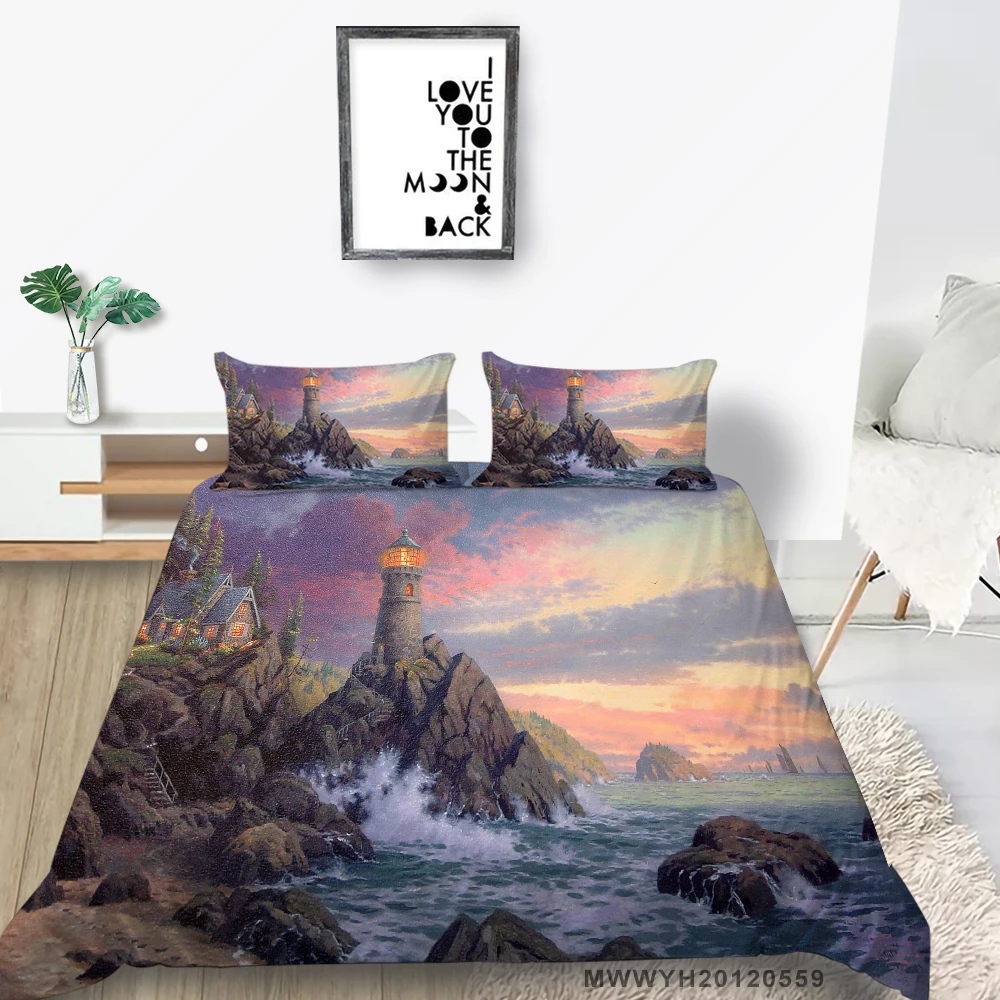 Приморский Постельное белье Маяк Фэнтези Художественные пододеяльник для