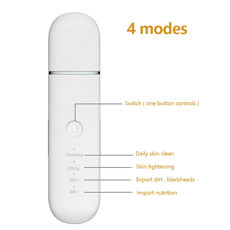 

Ultrasonic Skin Scrubber Vibration Face Spatula Blackhead Remover Facial Scrubber Shovel Clean Cavitation Peeling Facial Lifting