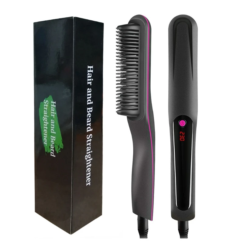 

35EB 3 in 1 Beard Straightener for Men Hair Style/Beard Straightener Brush Auto Shutdown 30s Quick Heated for Office Travel