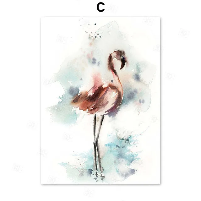 

Nordic Poster Elephant Owl Cat Rabbit Bird Flamingo Wall Art Pictures Canvas Painting Poster and Prints Living Room Home Decor