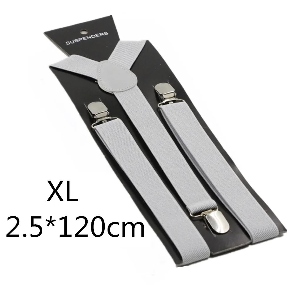 White grey-120cm Однотонные подтяжки унисекс для детей и взрослых, для мужчин, женщин, мальчиков и девочек, эластичные регулируемые детские аксессуары-скобы, 5 размеров, для родителей и детей - Цвет: White grey-120cm