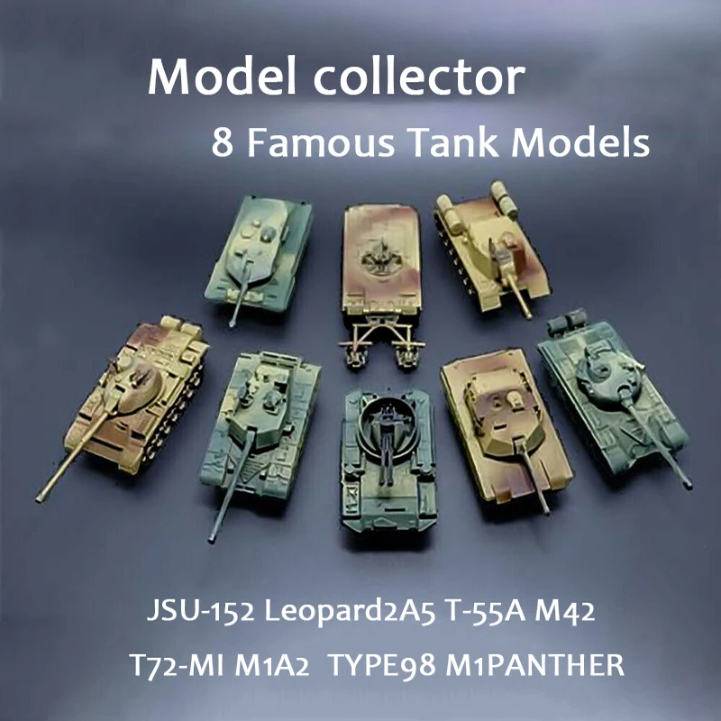 Figura de acción a escala para niños, tanque de JSU-152 ensamblado M42 T-55A M1A2, máquina pesada, regalo, Juguetes DIY, 8 unids/set por juego