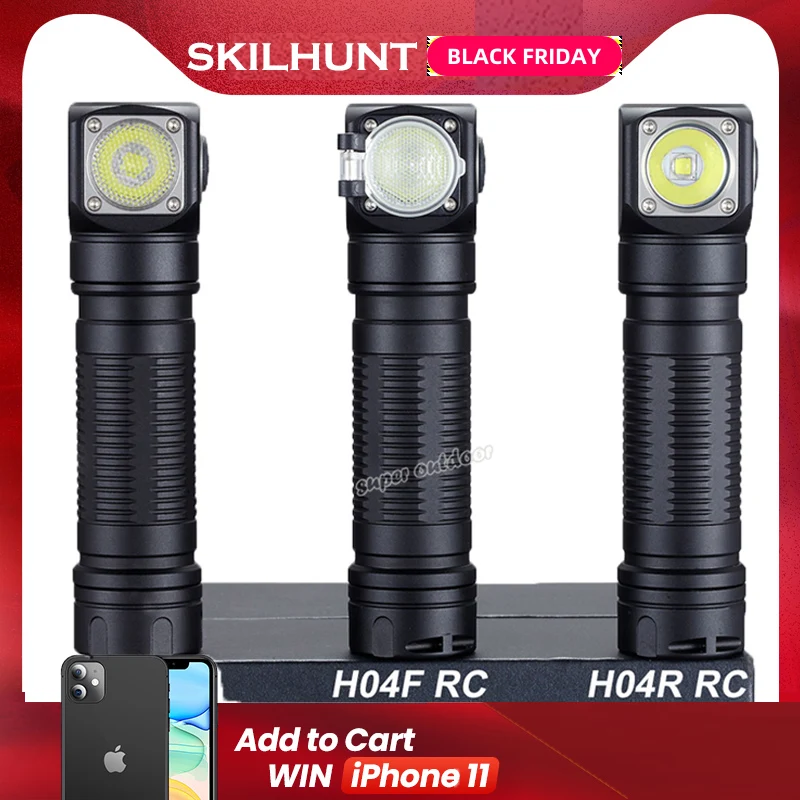 Фонарик Skilhunt H04 H04R H04F RC 1200 лм два настраиваемых интерфейса USB магнитный
