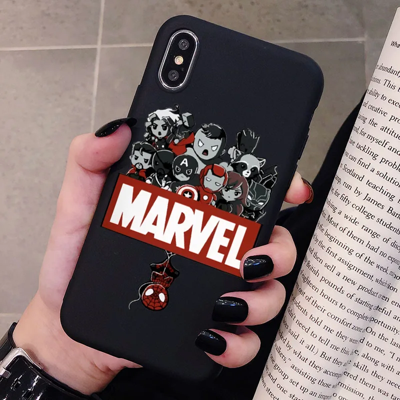 Чехол для телефона XiaoMi RedMi Note 8 7 6 5 K20 Pro Человек-паук Marvel матовый Силиконовый чехол s мягкая задняя крышка - Цвет: P3Black