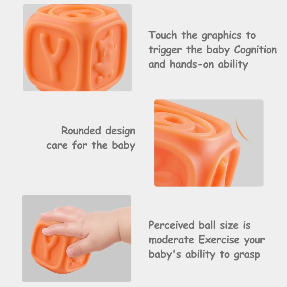 Мяч для рук детские 3D Мягкие строительные блоки для малышей прорезывание зубов игрушки развивающие детские игрушки для ванной