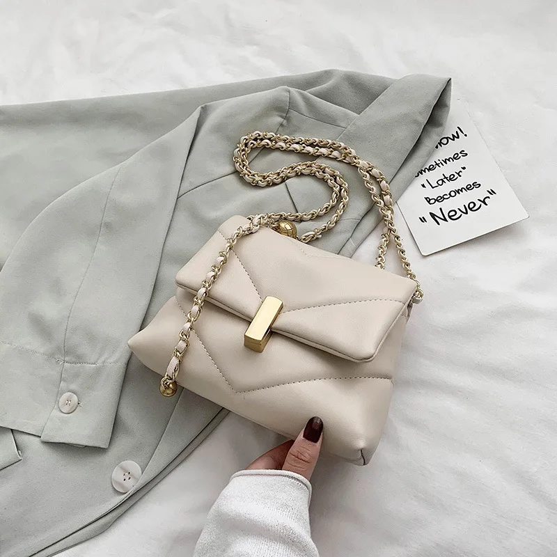 

Diamond Lattice Chain Messenger Bags For Women 2020 Soft PU Leather Luxury Designer Handbags Fashion Female Shoulder Bag Totes