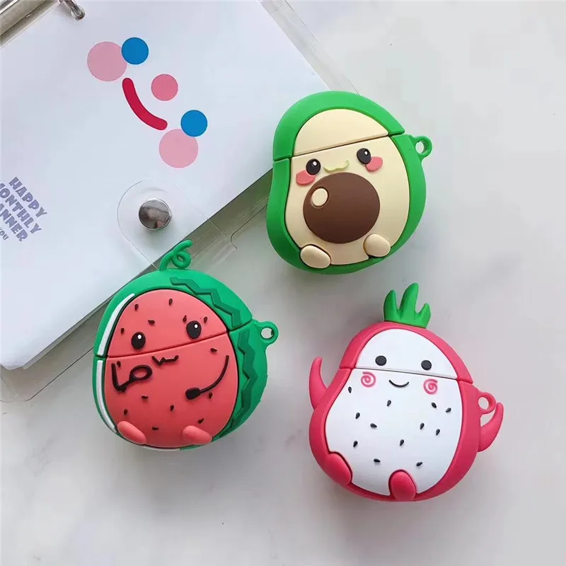 

For Airpods Case,3D Cartoon Avocado,Dragon Fruit,Watermelon Fruit Case For Airpods 1/2 For AIrpods Pro Case,Fruit Case