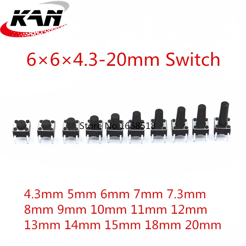 6x6 мм панель PCB мгновенный тактильный Такт Мини кнопочный переключатель DIP 4pin
