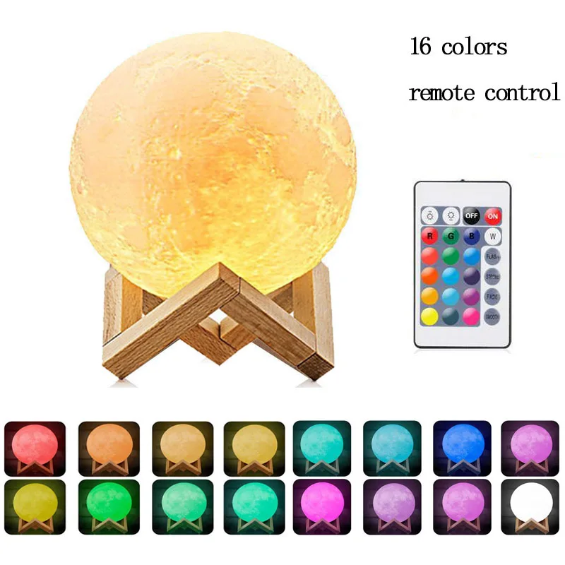 Настольная лампа ночник светильник с 3D принтом затемнением сенсорный USB для