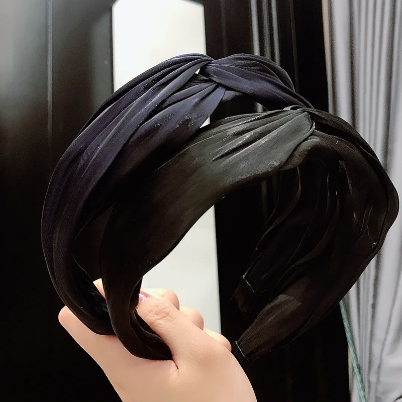 South Korea Dongdaemun New Style Hair Accessories Solid Color Fabric Lace Head Buckle Satin Gauze Multilayer Double Hook Knot Ha |