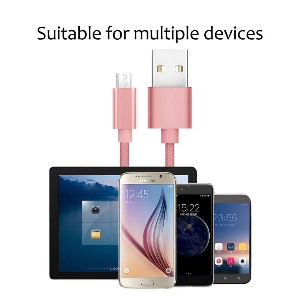 ET 2.4A Micro USB кабель нейлон Быстрая зарядка USB кабель для передачи данных для Xiaomi Redmi Note 5 планшет Android мобильный телефон usb зарядный шнур