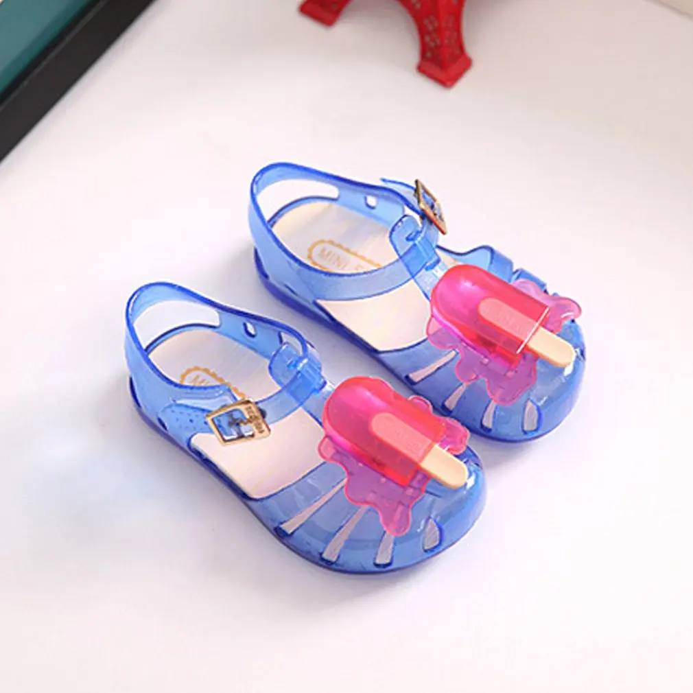 Детские прозрачные сандалии стильная детская обувь с мороженым летняя удобная