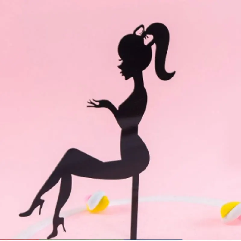 

High Heels Lady Girl Acrylic Cake Topper Wedding Decorations Happy Birthday Dessert Cupcake Topper Durable