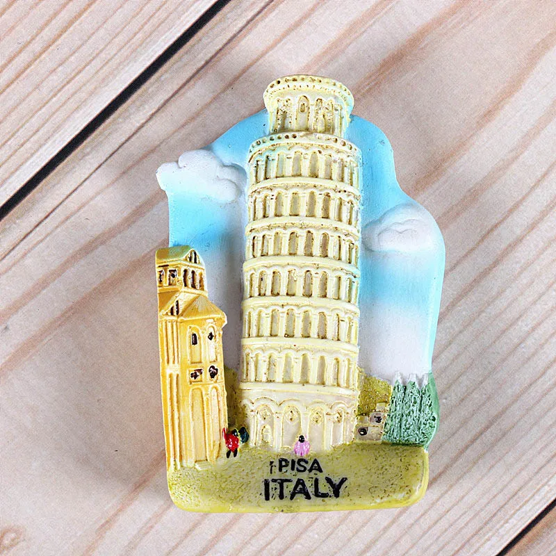 pisa Italy Magnetic refrigerator magnets Italy Switzerland Chile Austria European countries Tourist attractions souvenir Home decoration - Цвет: pisa Italy