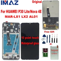 imaz aaa original lcd for huawei p30 lite mar lx1 lx2 lcd display screen for huawei nova 4e 10 touch screen with frame assembly