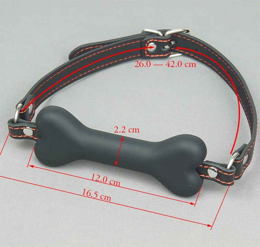 Красный сшитый шарик кляп для костей кожаный бандаж щенков силиконовый рта секс