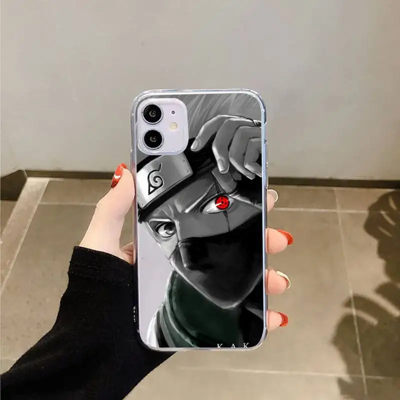 

Newest Japan Anime Naruto Sasuke Phone Case Transparent for iPhone 11 12 mini pro XS MAX 8 7 6 6S Plus X 5S SE 2020 XR