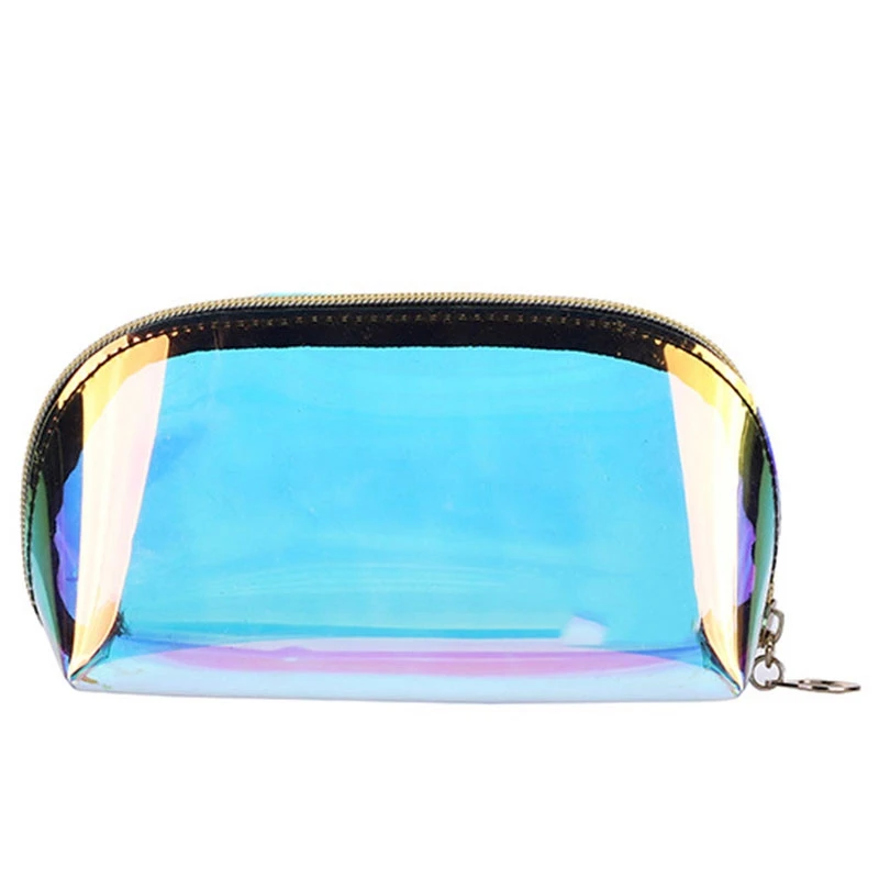 

Colorful Holographic Women Cosmetic Bag TPU Clear Makeup Bag Beauty Organizer Pouch Travel Clear Makeup Kit Case