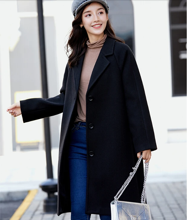 Высокое качество! Для женщин на осень-зиму шик изящное длинное пальто женская
