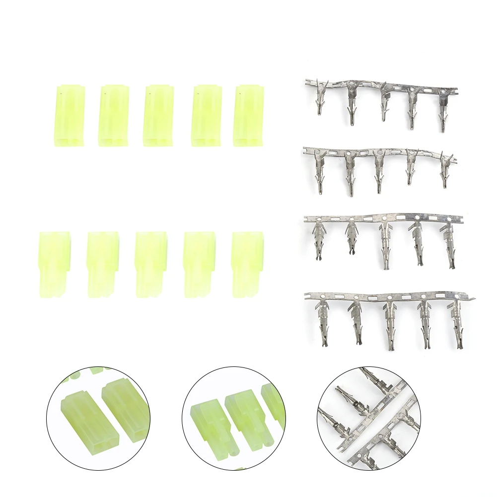 5pairs Male Female Mini Tamiya Plug Connector Green Unwired Connectors With Pins For Airsoft RC Aircraft Accessories |