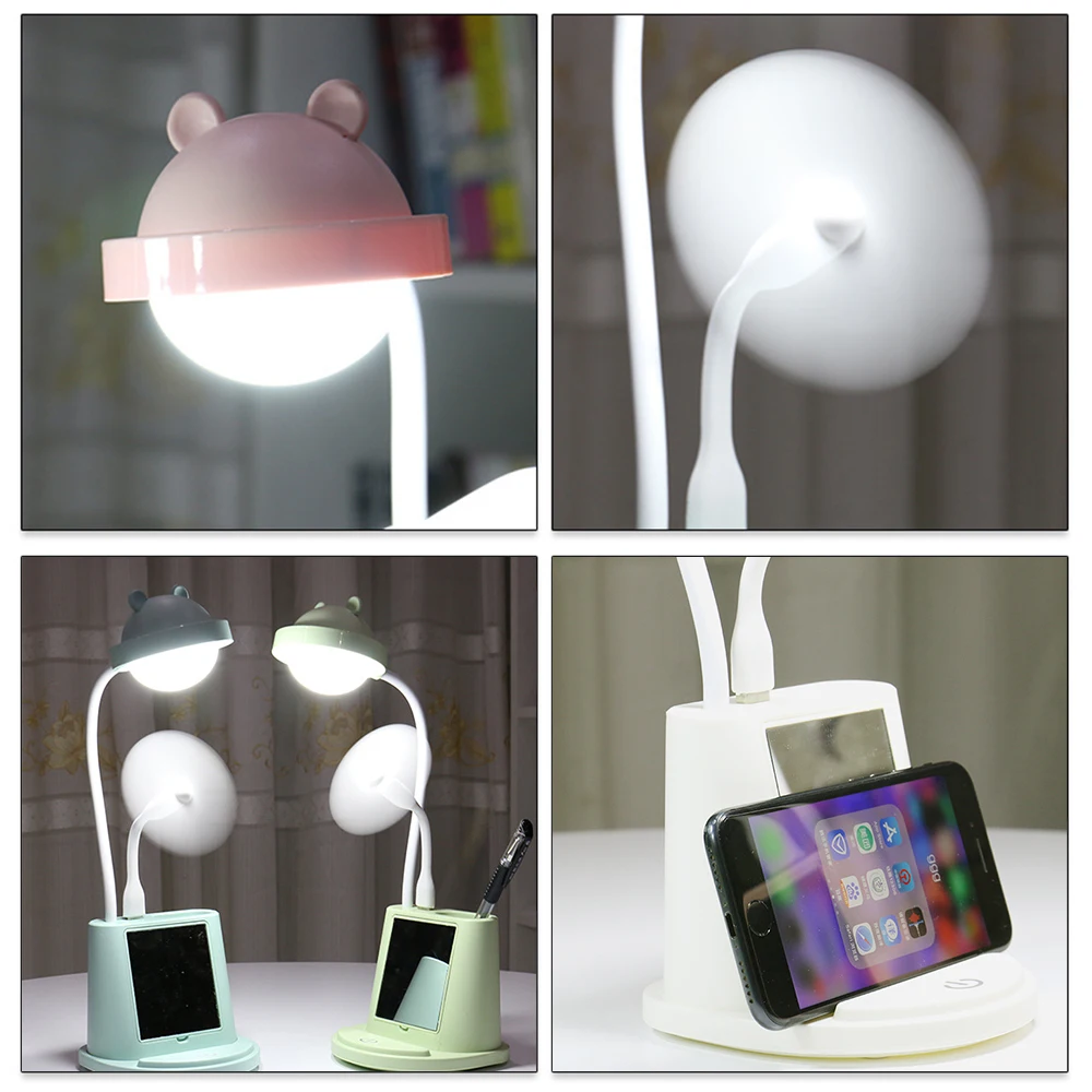 Макияж зеркальный стол лампа с держателем для телефона лампы USB вентилятор
