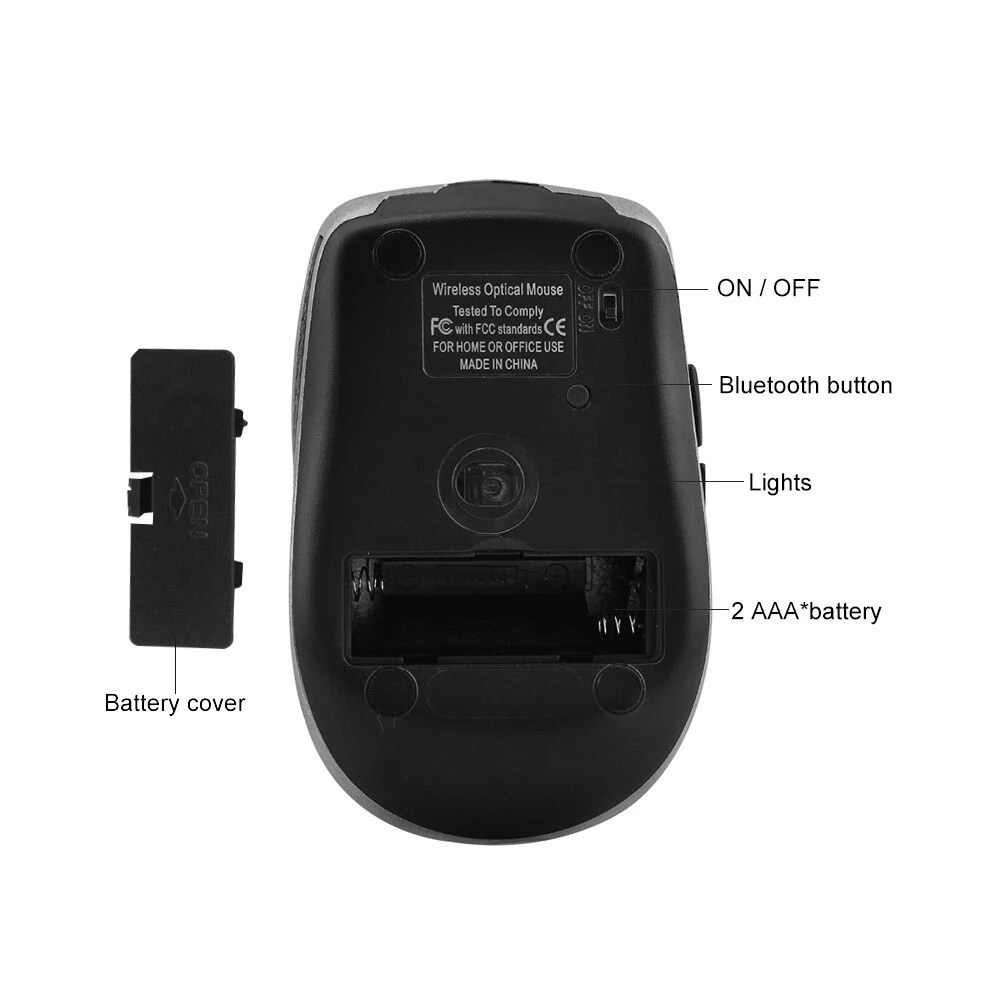Bluetooth Мышь компьютер Беспроводной 800/1200/1600 Точек на дюйм эргономичный оптическая