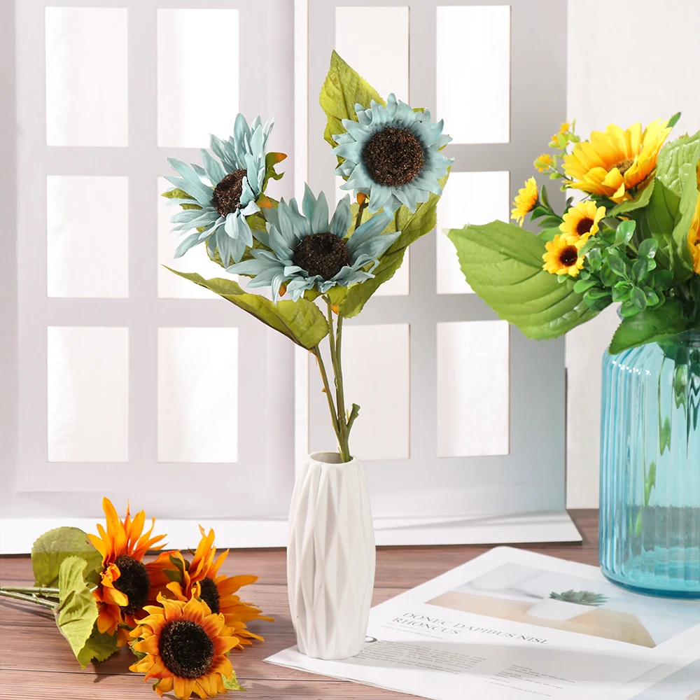 50 см поддельные пластиковые Стволы подсолнухи длинные шелковые искусственные DIY