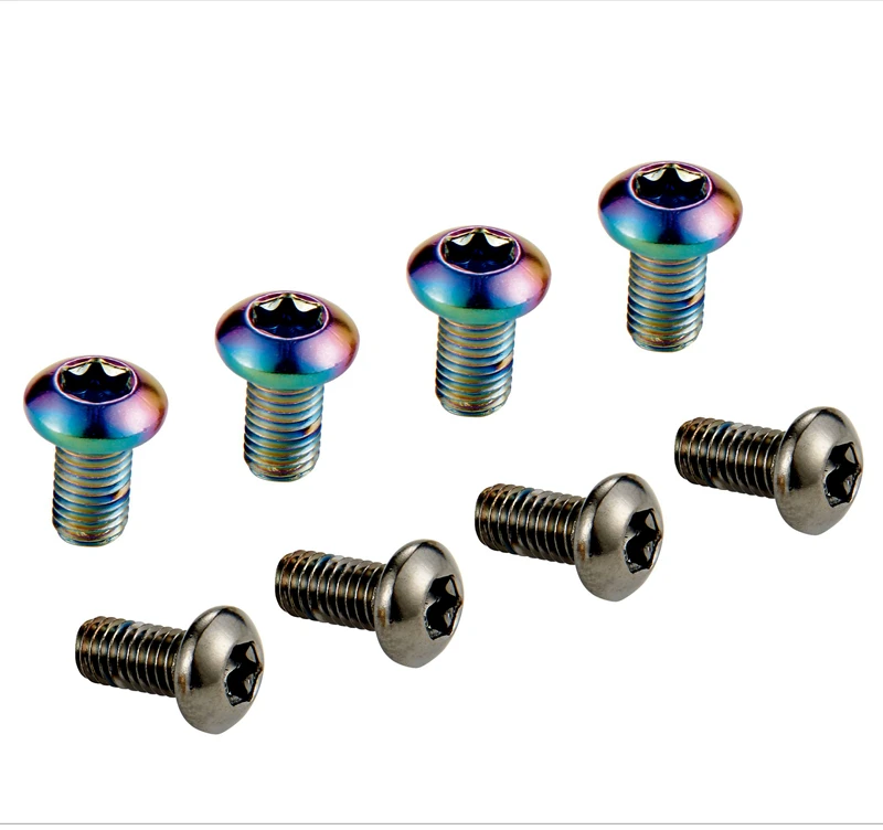 

12PCS New M5x10mm disc brake rotor bolt T25 stainless steel bicycle parts MTB mountain bike brake rotor titanium screw six nails