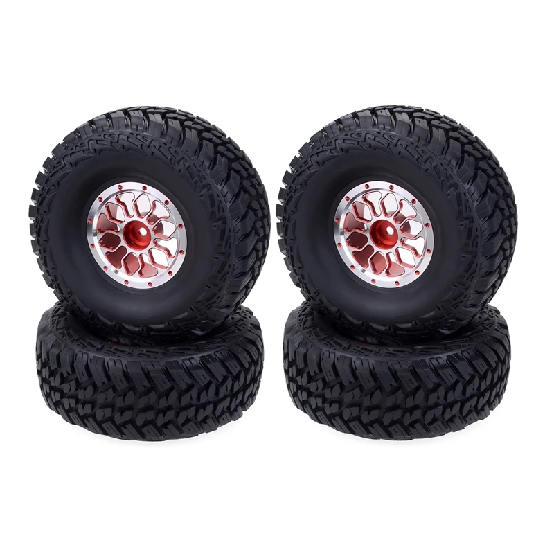 

4Pcs 1.9 Metal Wheel Rim &Rubber Tires Set for 1/10 RC Crawler Car Axial SCX10 90046 AXI03007 TRAXXAS TRX4 Parts