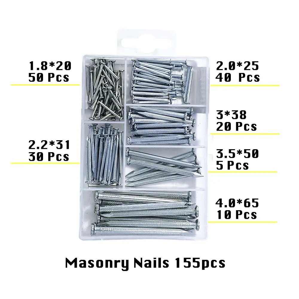 Закаленные ребристые Сталь гвозди для забивки в Каменную Кладку цинковое