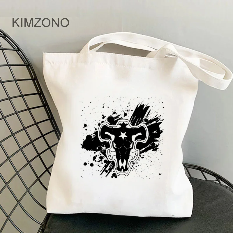 

Black Clover shopping bag bolsa shopping eco shopper bag cloth reusable ecobag fabric sac toile