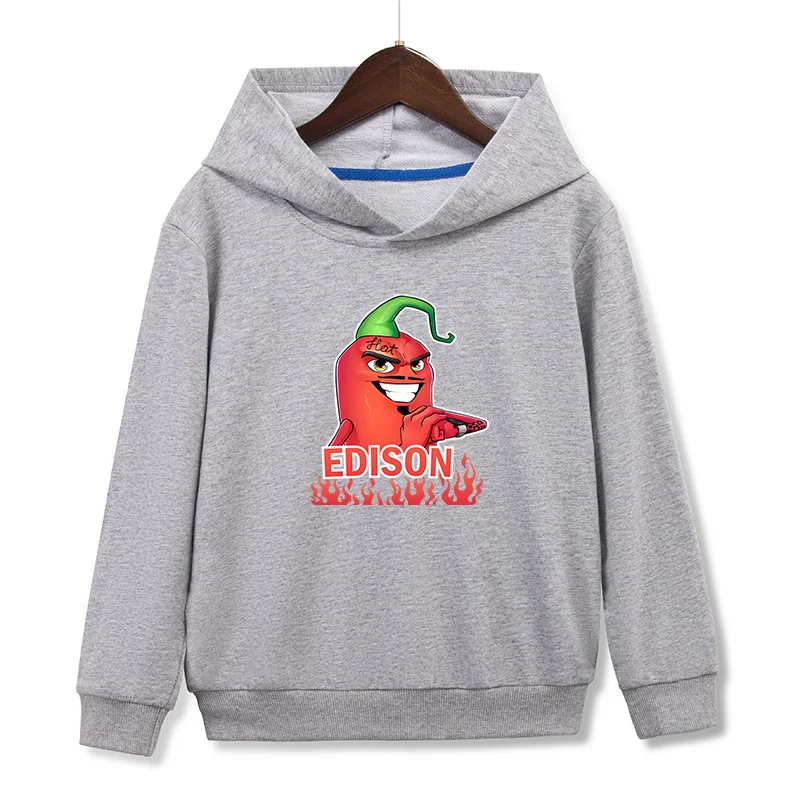 2022 Новый тонкий 100% хлопок Merch Edisonpts серая детская толстовка с капюшоном рисунком