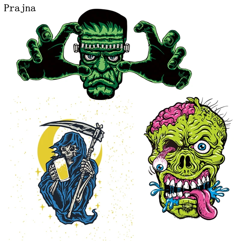 Prajna Punk Grim Reaper утюжок на заплатках для одежды DIY термопереводные наклейки с