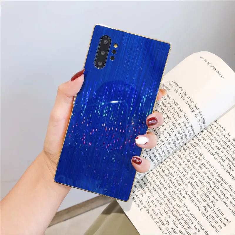 BLUE DCHZIUAN лазерное Зеркало чехол для samsung Galaxy Note 10 плюс 9 8 S10 S9 S8 плюс A70 A50 чехол для телефона Блестящий сверкающий Мягкий чехол Чехол - Цвет: BLUE