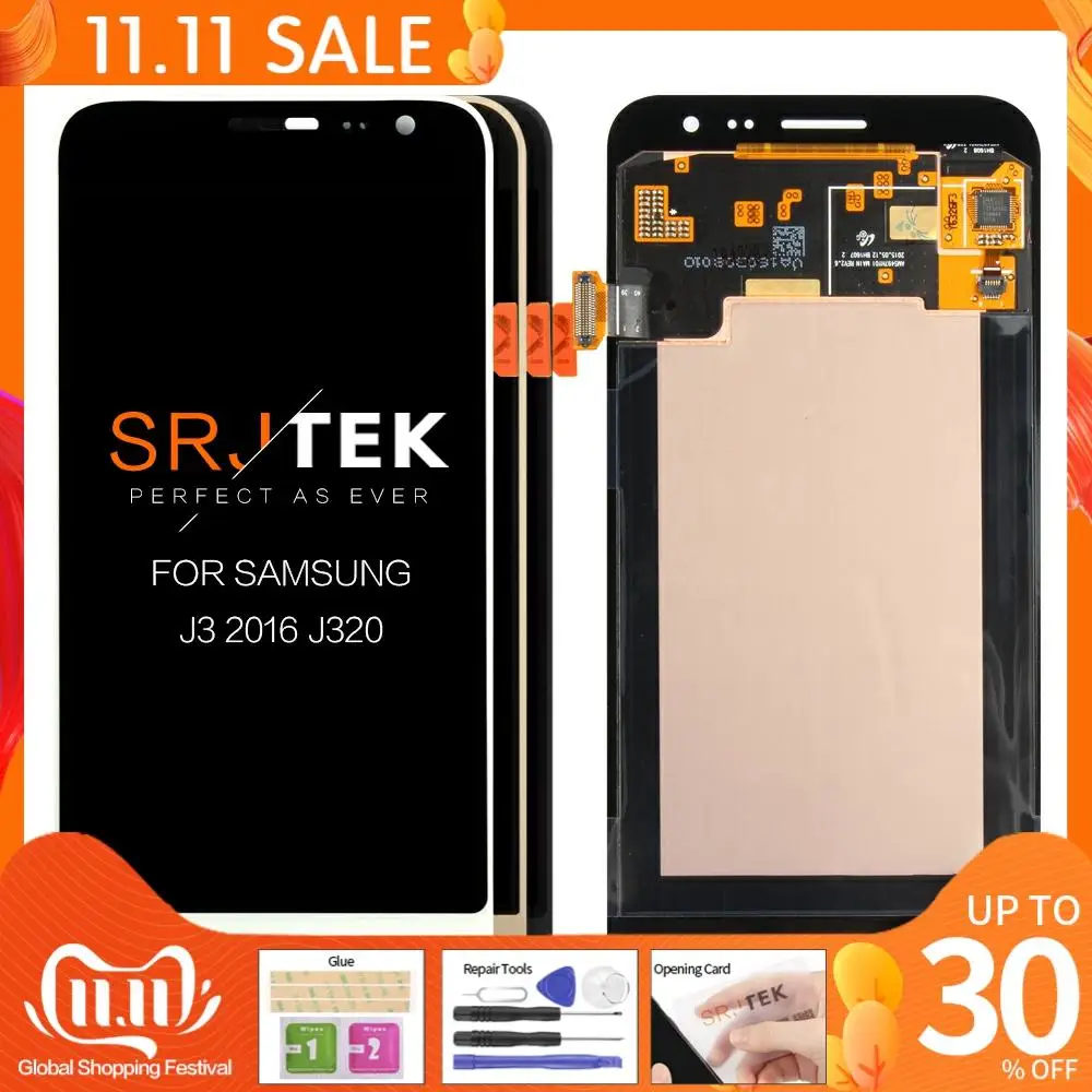 AMOLED 5 0 J3 LCD для SAMSUNG 2016 дисплей ЖК сенсорный экран дигитайзер дисплея GALAXY J320