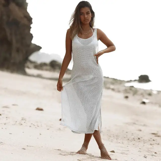 Sexy Mesh Sheer Beach Dress Net Casual Party Pareos Beach Cover Up Casual  Kimono Elegant Robes Sleeveless Swimwear Long Maxi Hot - купить по выгодной  цене | AliExpress