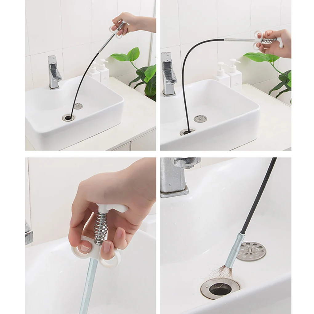 

Sewer Dredging Tool Draining Sewage Cleaner Clogging Remover Cleaning Tool Household Kitchen Sink Toilet Dredge 1.6m