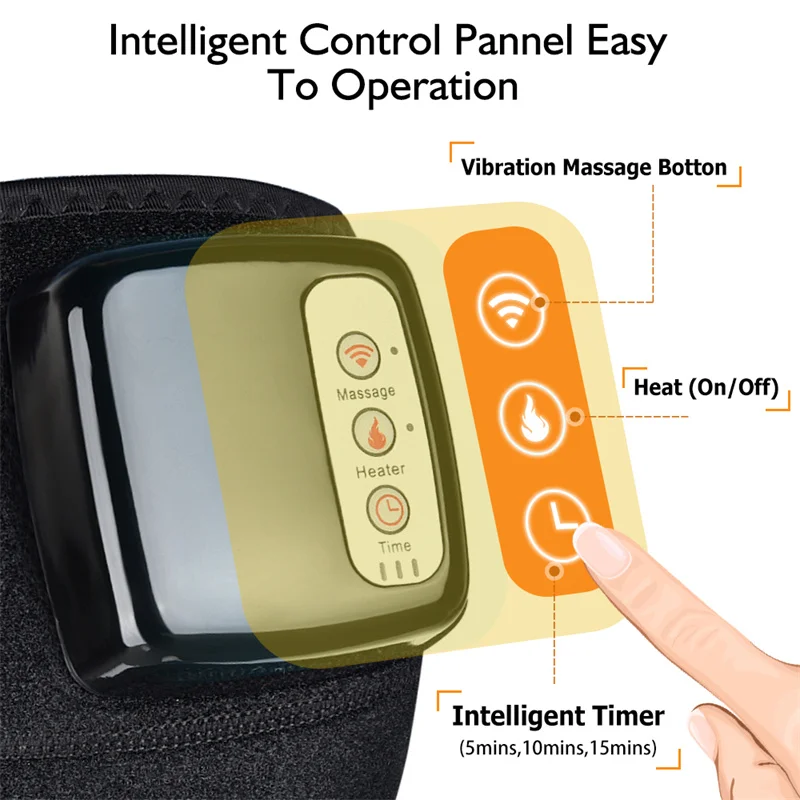Electric Heating Knee Massager Vibration Massage Infrared Joint Brace Elbow Shoulder Pain Relief Kneepad Leg Relaxation | Красота и