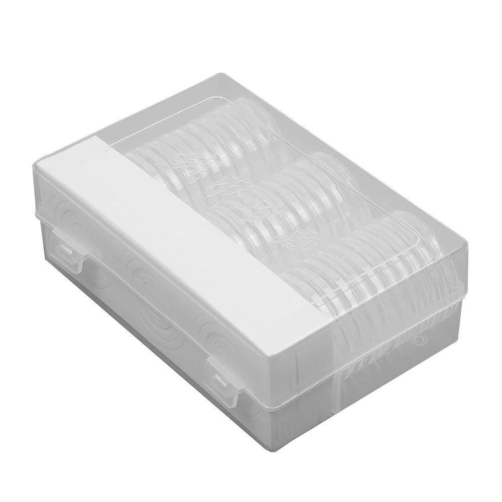 30 шт 16 ~ 46 мм прозрачный круглый пластиковый держатель для монет капсульный