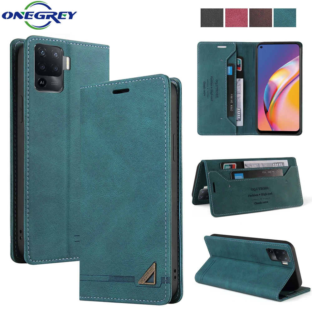 

Wallet Leather Phone Bag Case For OPPO Find X3 A93 A92 A72 A53 A52 Realme C15 F17 F19 Pro Flip Card Slots Business Stand Cover