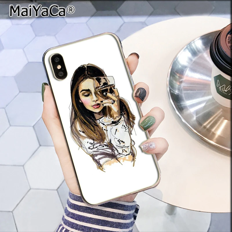 Девушка с бокалом вина прекрасный телефон аксессуары чехол для Apple IPhone 8 7 6 6S Plus X XS