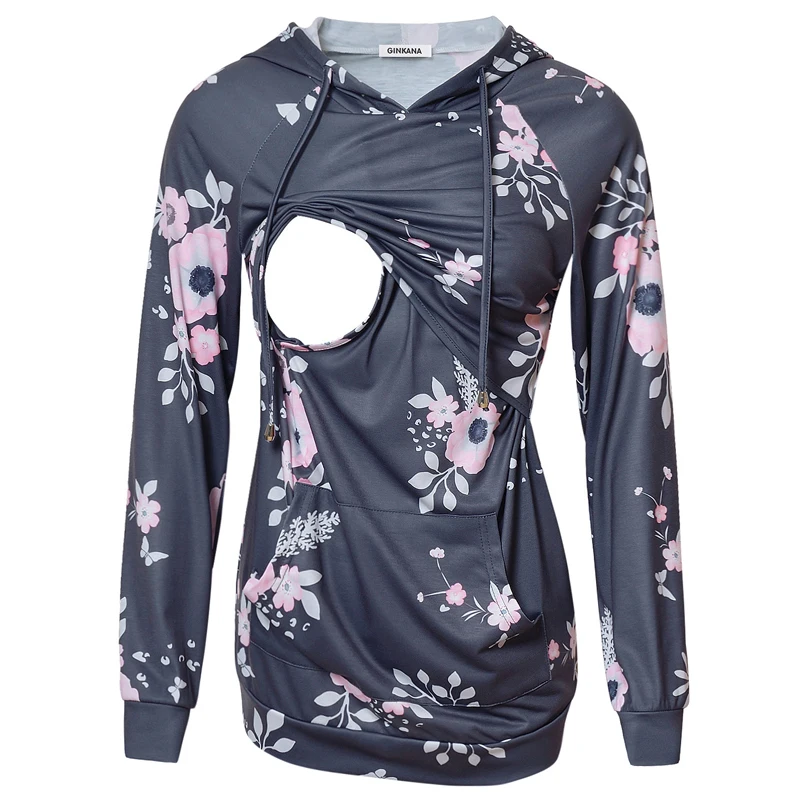 

Женские топы для кормящих матерей толстовка с длинными рукавами для грудного вскармливания Свитшот Одежда для беременных на осень и весну