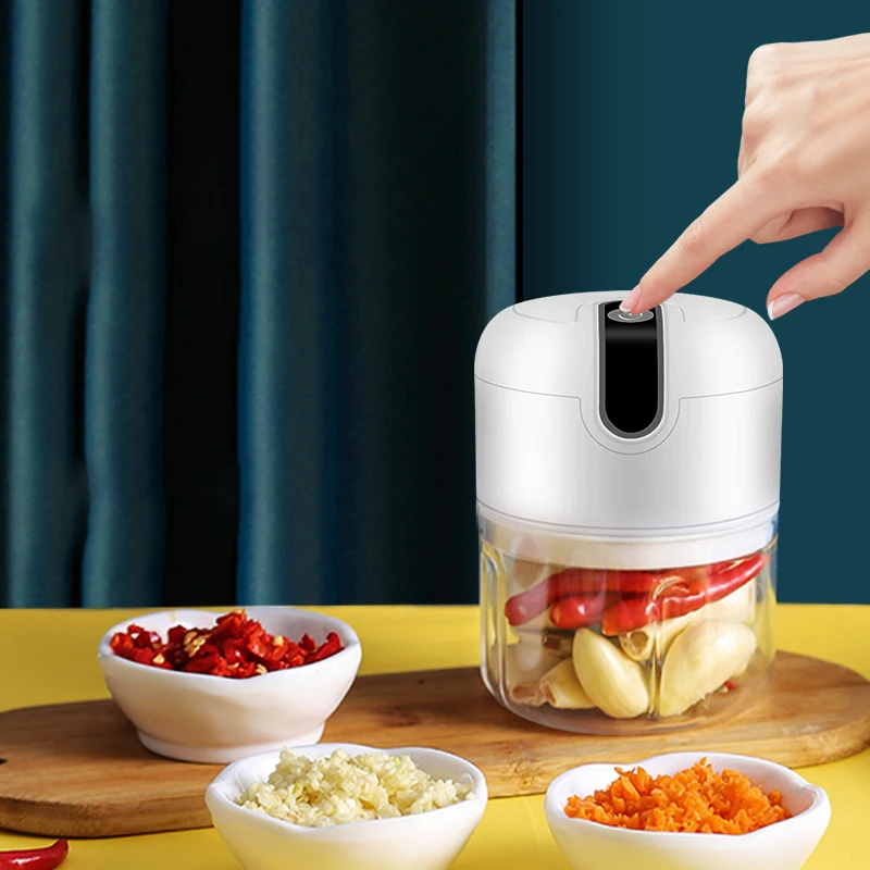 

250ML Electric Garlic Chopper Gadget USB Garlic Press Crusher Meat Crusher Vegetable Food Chopper Kitchen Accessories Tools