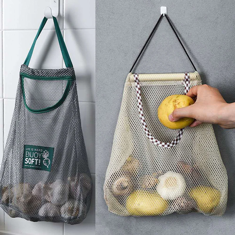 

Kitchen Onion Potato Storage Bag Hangable Fruit And Vegetable Storage Mesh Bag Garlic Onion Hanging Bag Storage Bag Organizer