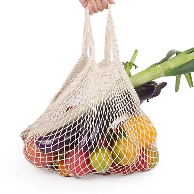 Новая хлопковая сумка сетчатая Сетчатая Сумка для покупок многоразовая складная