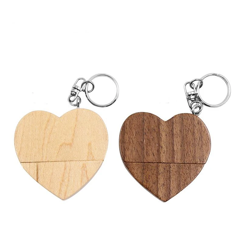 USB флеш накопитель деревянный в форме сердца 2 0 дюйма 64 ГБ 32 16 4 Гб|USB