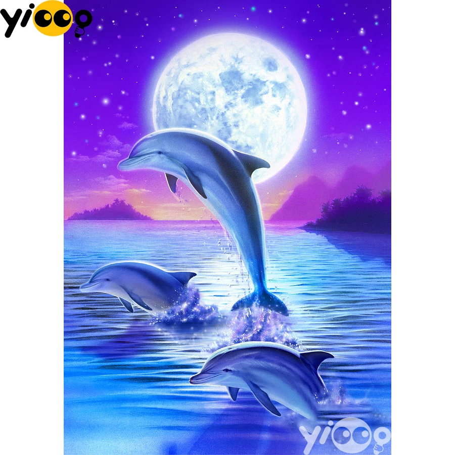 

Полноразмерная/круглая Алмазная вышивка с лунным светом 5D, бриллиантовая фотография, домашний декор, подарок AX3071