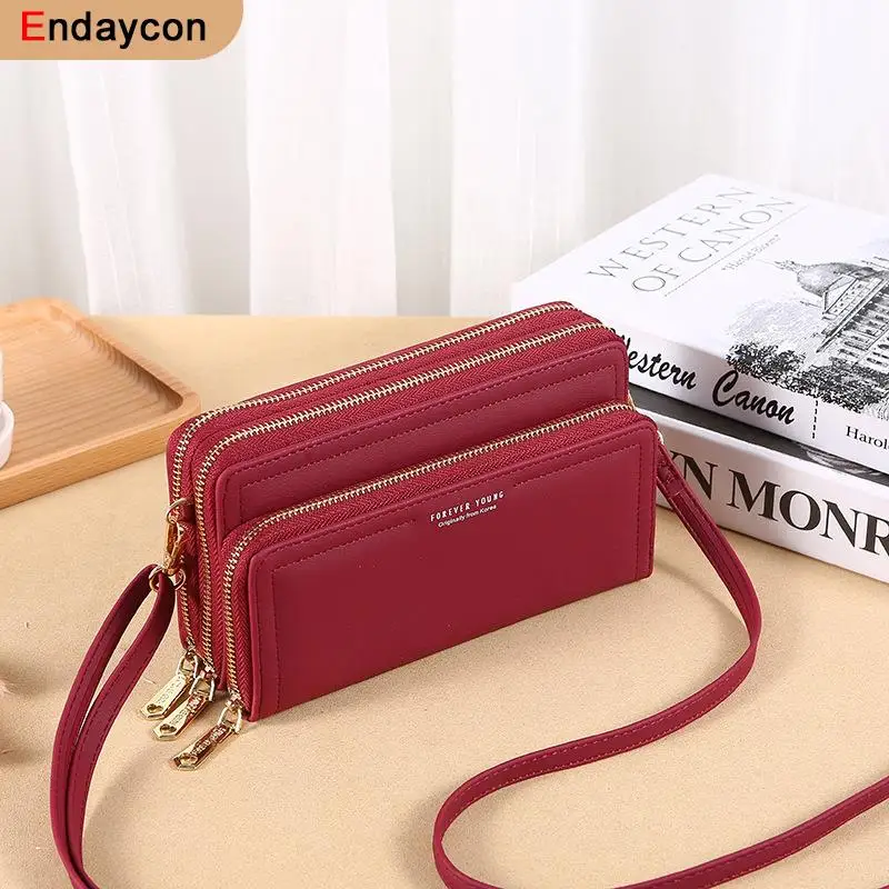 

Simplicity Women's Bag PU Leather Daily Lady Shoulder Bag Designer Carry Card Clips Female Fashion Handbag Crossbody Phone Bag