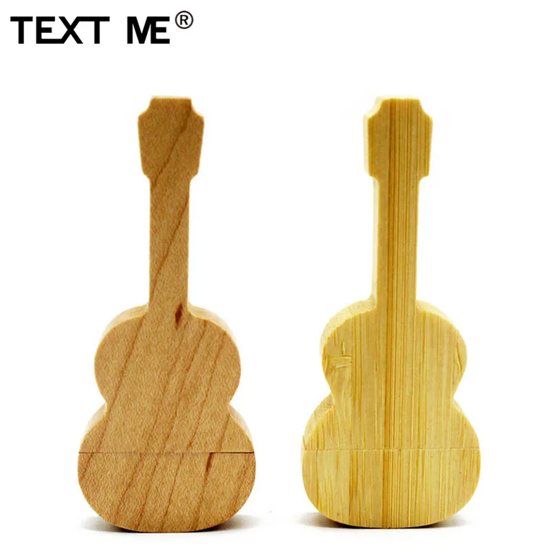 Usb флеш накопитель TEXT ME деревянный с логотипом гитары 4 ГБ 8 16 32 64 usb 2 0 Подарочная