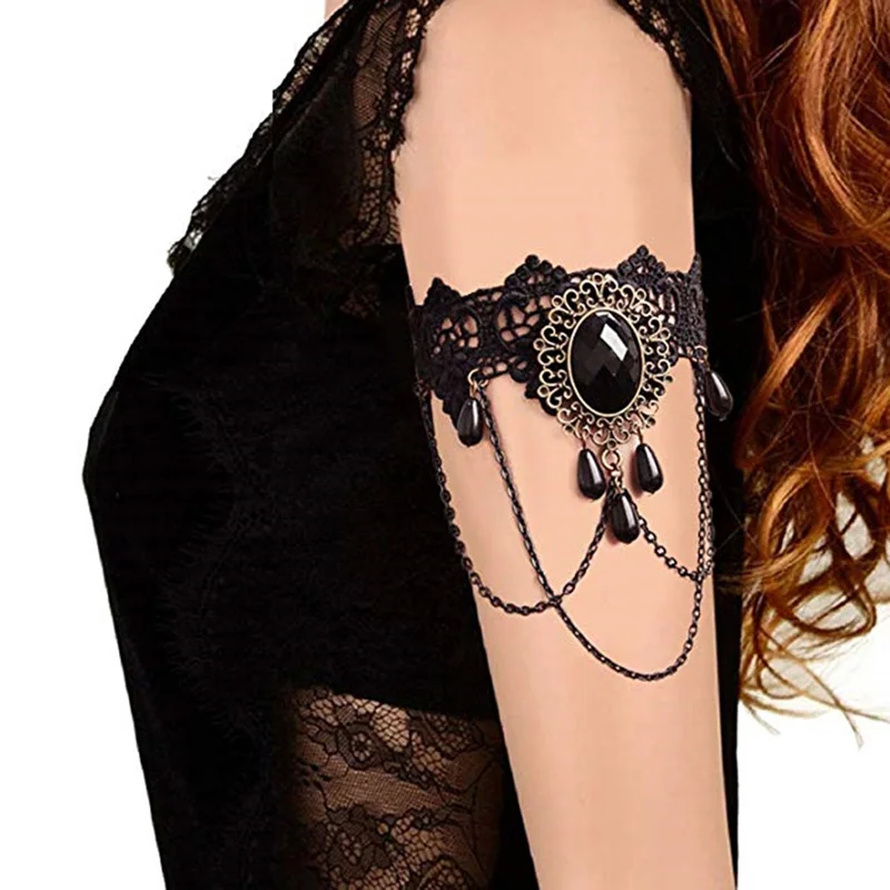 Женское черное кружевное ожерелье с бусинами 1 шт. | Украшения и аксессуары